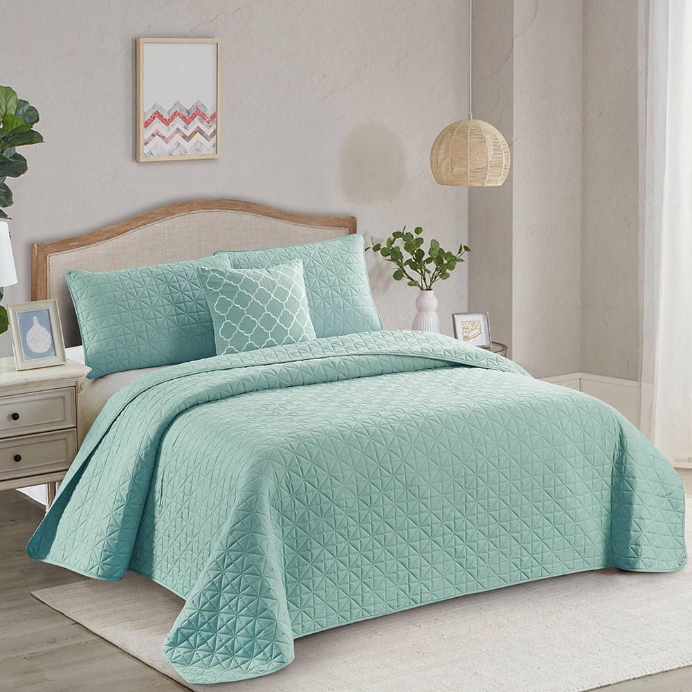 99,99% Polyester Feste reversible Quiltbettbedeckung 3-Pieces Set