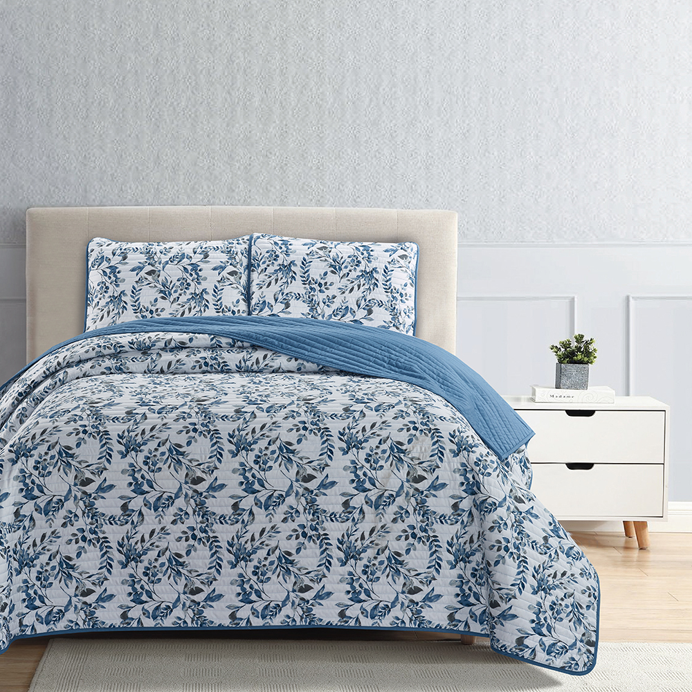 99,99% Polyesterdruckgedruckte Quiltbettbedeckung 3-Pieces Set